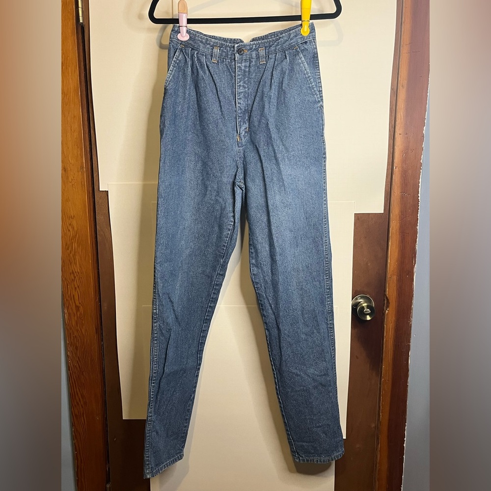 Brittania Pentimento Junior’s (VTG 11)  27x32 High Waist Checkered Mom Jeans